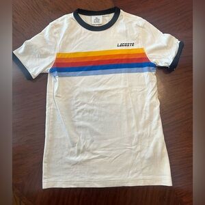 Lacoste L!VE Black, White, and Orange Tee size XS